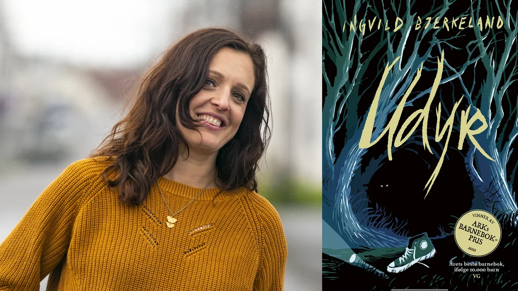 Ingvild Bjerkeland med boken Udyr